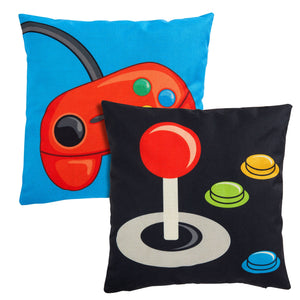 4 Pack Decorative Gaming Themed Kids Throw Pillow Cover, 4 Designs (18 x 18 in)