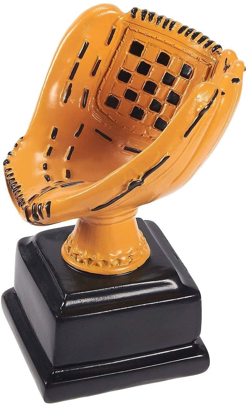 Baseball Glove Trophy - Baseball Sports Award - Award Recognition for Baseball Players, Pitchers, Coaches for Kids Sports Tournaments, Competitions - Resin, 5.75 X 4.5 X 4 inches
