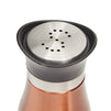 Stainless Steel Copper Salt and Pepper Shakers Set with Glass Bottom, Screw-Off Caps, Perforated "S" and "P" Designs for Kitchen (4oz)