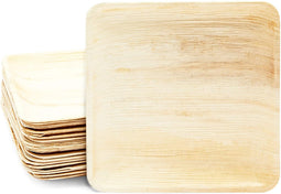Square Areca Palm Leaf Plates, Single-Use Party Dinnerware (10 In, 24 Pack)