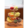 Fruit Basket Bowl - 3 Tier Metal Serving Basket Display Storage Stand Holder for Vegetable Produce Snack Bread – Cream White, 18.25 Inches Tall