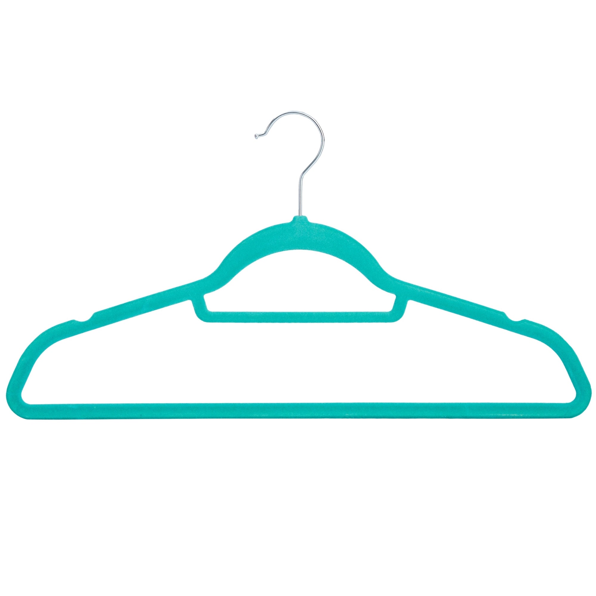 Juvale 50 Pack Non Slip Teal Velvet Clothes Hangers With Cascading