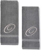 2 Pack Letter O Monogrammed Hand Towels, Gray Cotton Hand Towels with Silver Embroidered Initial O for Wedding Gift, Bridal Shower, Baby Shower, Anniversary (16 x 30 Inches)