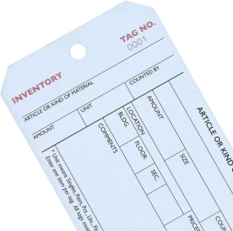 Juvale 1000-Pack Bulk Stub Style Inventory Tags, White Manila Paper, 6 x 3 Inches