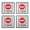 No Entry Signs - 4-Pack Metal No Trespass Signs, Aluminum Private Property Signs, Self-Adhesive, Ideal for Office, Retail, Restaurants, Indoors and Outdoors, 5.5 x 5.5 Inches