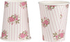 Striped Vintage Floral Party Bundle, Includes Plates, Napkins, Cups, and Cutlery (24 Guests,144 Pieces)