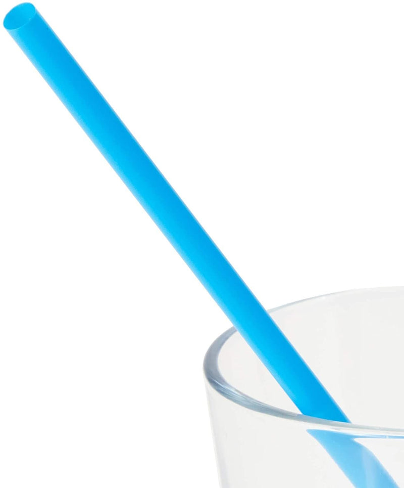 500-Pack Eco-Friendly PLA Disposable Drinking Straws, Plant Based, Compostable & Biodegradable, Alternative to Plastic Straws, Blue 8.3"