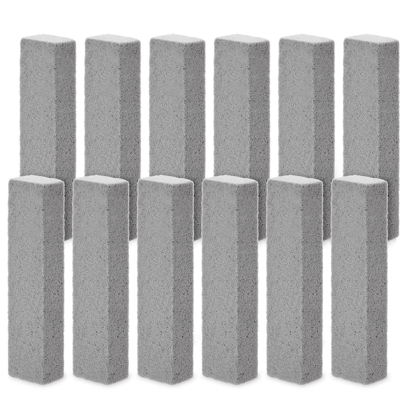 12-Pack Pumice Stones for Cleaning - Toilet Bowl Cleaner and Scouring Sticks for Pool and Kitchen (Gray)