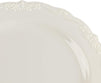 25 Pack Plastic Dinner Plates for Party, Cream with Fine Detailing (10 Inches)