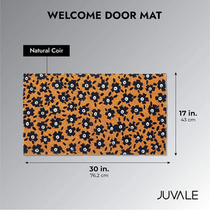 Floral Doormat, Coco Coir Outdoor Welcome Mat (30 x 17 Inches)