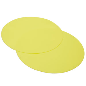 2-Pack Round Silicone Microwave Mats, Yellow 11.8-Inch Diameter Thin Protective Microwave Turntable Sheets, Hot Dish Trivets, Pot Holders, Leftover Covers, and Placemats