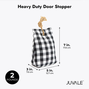 Black Plaid Heavy Duty Draft Stopper Bag, Door Weight (2 lbs, 5 x 3 x 7 In)
