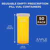 Plastic Pill Bottles with Caps, Empty 16 Dram Vial Medicine Containers (50 Pack)