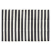 Plastic Straw Mat for Beach, Patio, Camping, Striped Black and White Outdoor Rug (4 x 6 Feet)