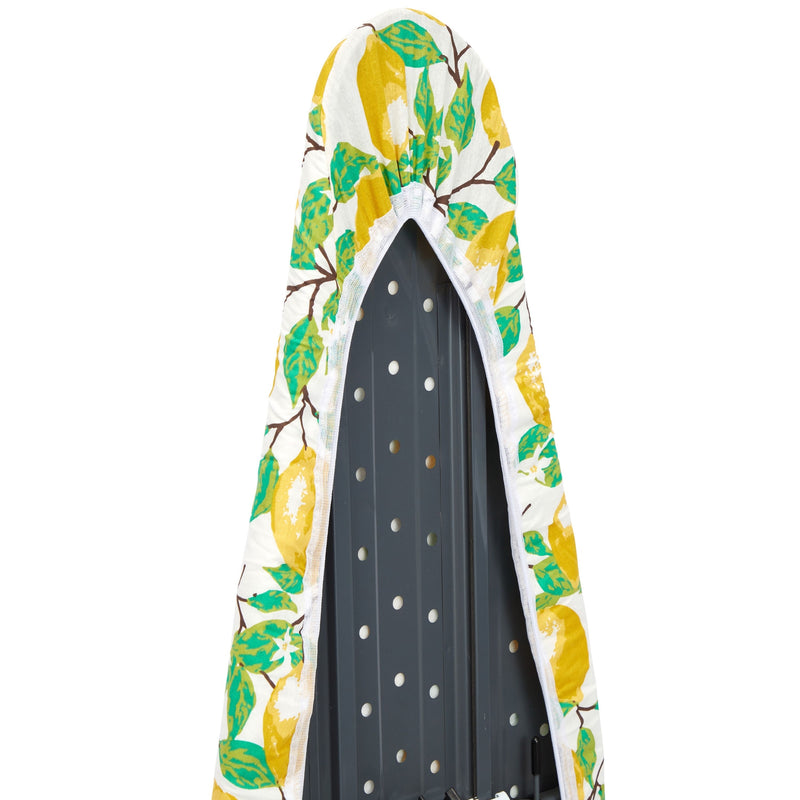 Ironing Board Cover and Pad 15x54 Standard Size Ironing Board Cover with Elastic Edge for Snug and Secure Fit, Thick and Durable Material (Yellow and Green Lemon Print Design)