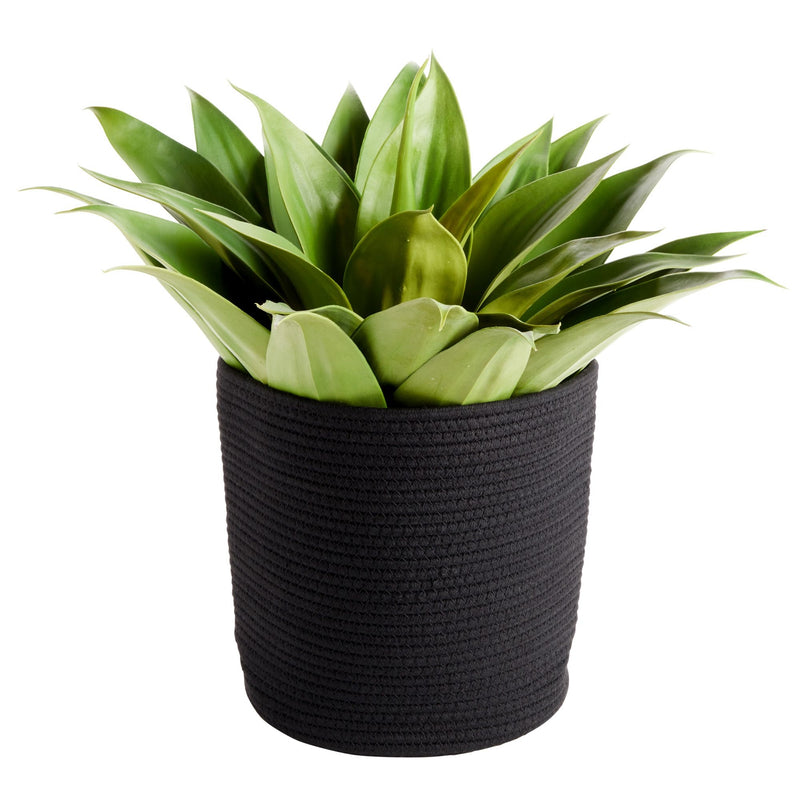 Juvale 2 Pack 11-inch Woven Plant Basket - Boho Style Indoor Floor Planters with Plastic Liner (Black)