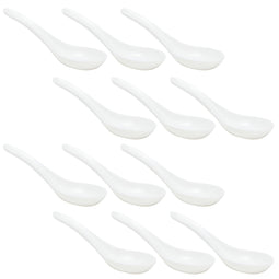 Melamine Rice Spoon for Noodles, Ramen, Miso Soup, Won Ton (1.5 x 5 In, 12 Pack)