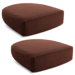 2 Pack Stretch Couch Cushion Slipcovers, Reversible Polyester Outdoor Sofa Protectors (Small, Chocolate)