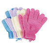 Exfoliating Gloves – 4-Pair Shower Gloves Scrub Wash Mitts, Bath Gloves for Spa, Massage, Body Exfoliator – Pink, Purple, Blue, Beige