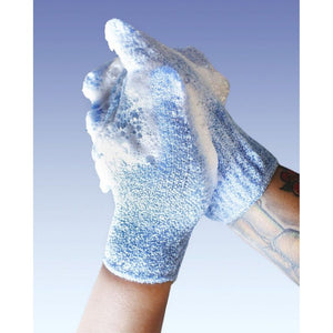 Exfoliating Gloves – 4-Pair Shower Gloves Scrub Wash Mitts, Bath Gloves for Spa, Massage, Body Exfoliator – Pink, Purple, Blue, Beige