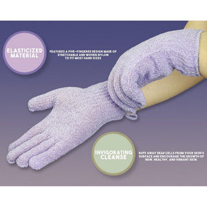 Exfoliating Gloves – 4-Pair Shower Gloves Scrub Wash Mitts, Bath Gloves for Spa, Massage, Body Exfoliator – Pink, Purple, Blue, Beige