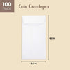 Money Envelopes for Cash, Coins, Budgeting, Gifts (White, 3.5 x 6.5 In, 100 Pack)