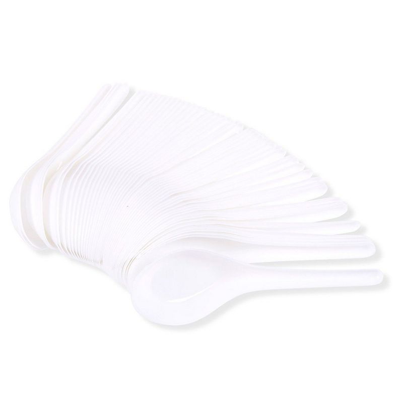 500-Pack Chinese Spoons - Disposable Chinese Soup Spoons - Plastic Asian Spoons for Soups, 5.4 x 1.5 Inches, White