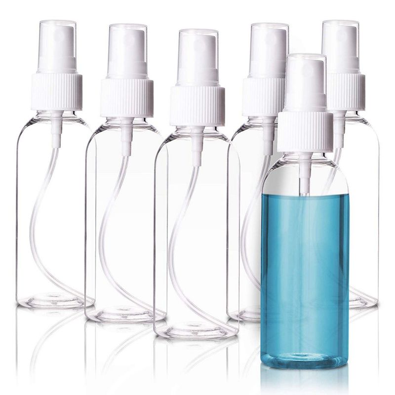 20 Pack Fine Mist Clear Spray Bottles 2.7oz with Pump Spray Cap, Reusable and Refillable Small Empty Plastic Bottles for Travel, Essential Oils, Perfumes