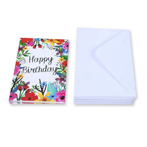 Juvale 48-Pack Bulk Happy Birthday Cards Box Set - 6 Unique Assorted Watercolor Floral Designs, Blank Inside with Envelopes Included, 4 x 6 Inches