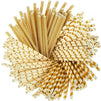 Gold Paper Straws, Party Supplies (160 Pack)