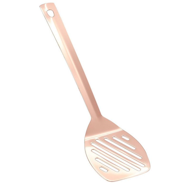 Juvale 5-Pack Rose Gold Cooking Utensil Set - Copper Plated Ladle, Balloon Whisk, Tongs, Slotted Spatula and Spoon