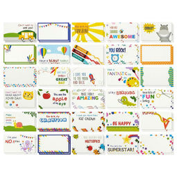 Juvale Pack of 60 Lunch Box Notes - Colorful Inspirational and Motivational Cards for Kids, 2 x 3.5 Inches