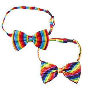 Gay Pride Rainbow Adjustable Bowtie (5 x 3 in, 2 Pack)