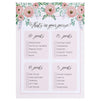 Juvale Set of 5 Pink Floral Bridal Shower Wedding Games, 50 Cards Each Game, 5 x 7 Inches