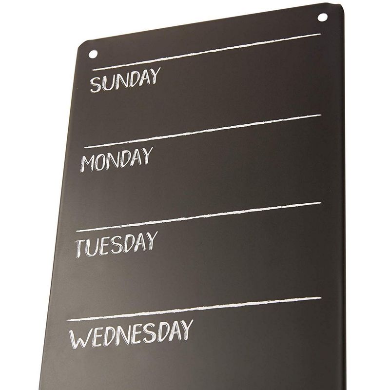 Juvale Tin Chalkboard Weekly Wall Planner for Menu and to-Do List (6 x 16 in, 2 Pack)