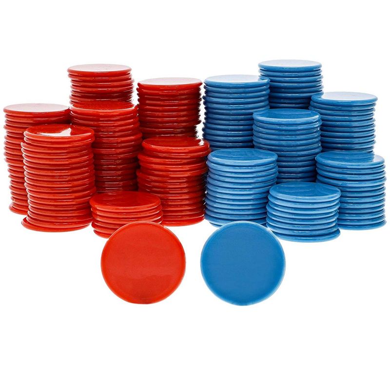 Juvale 250-Pack Plastic Two Color Counters, Kids Math Manipulatives Counting Chips, Red and Blue, 1 Inch