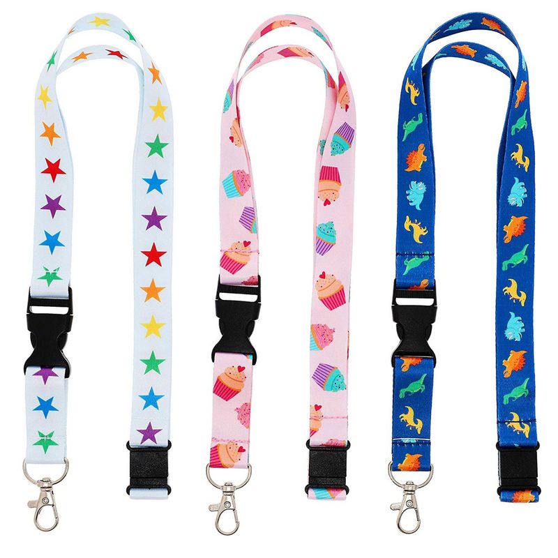 24 Pack Bulk Colored Lanyards for ID Badges, Kids, Classroom, Hall