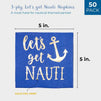Bachelorette Party Decorations, Blue Nautical Napkins (5 x 5 In, 50 Pack)