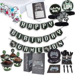 Juvale Video Game Birthday Party Pack for 12 Gamer Decorations and Supplies (125 Pieces)