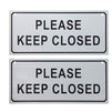 Please Close Signs - 2-Pack Please Keep Closed Gate Signs, Close Signs for Dog Gate, Business and Home Use, 2 Drilled Holes, Silver - 7.8 x 3.5 Inches