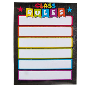 Classroom Poster Set, Includes Welcome, Class Rules, Schedule, and Birthdays Chart (5 Pack)