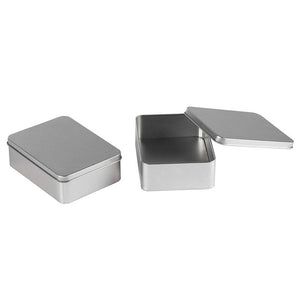 Juvale Rectangular Tin Box with Lid - 6-Pack Empty Tin Can Storage Container for Treats, Gifts, Favors and Crafts, Silver, 4.9 x 3.7 x 1.6 Inches