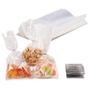 Gusset Cellophane Bags - 200-Pack Clear Bags Suitable for Popcorn, Cookies, Treats, Marshmallows, and More, 4 x 9 Inches