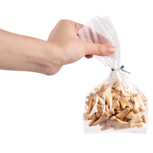 Gusset Cellophane Bags - 200-Pack Clear Bags Suitable for Popcorn, Cookies, Treats, Marshmallows, and More, 4 x 9 Inches