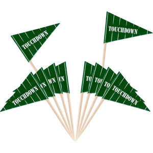Juvale Football Flag Cocktail Picks, Bamboo Toothpicks (2.5 Inches, 200 Pack)