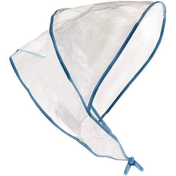Juvale 12-Pack Clear Waterproof Rain Bonnet Hat with Visor, Transparent with Blue Trim