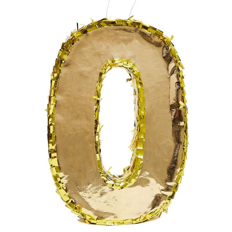 Juvale Gold Foil Number 1 Pinata for 1st Birthday Party Decorations,  Centerpieces, Anniversary Celebrations (Small, 16