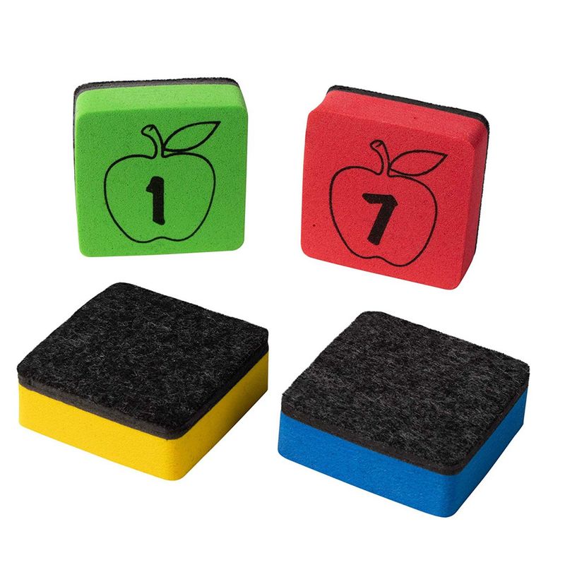 Numbered Whiteboard Erasers, Magnetic Eraser for Whiteboard (2 x 2 In, 24-Pack)