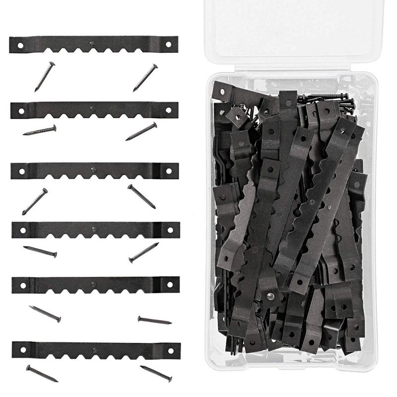 Juvale 100-Count 2.5 Inch Metal Sawtooth Picture Frame Hangers with 200 Nails