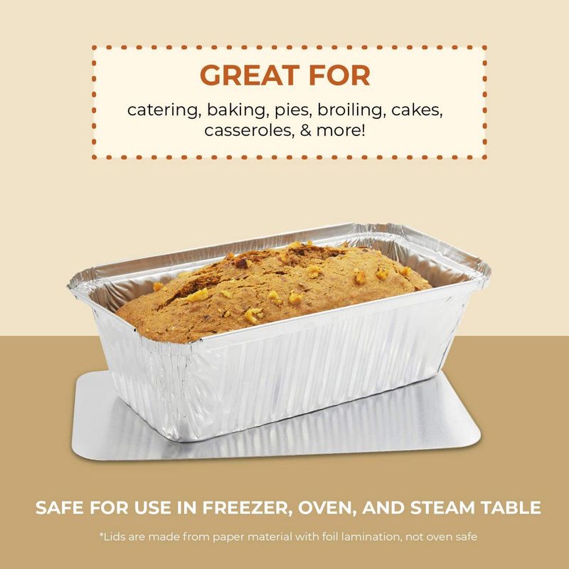 50 Pack Disposable Aluminum Foil Loaf Pans with Lid, 22 Ounce, 8.5 x 2.5 x  4.5 inches, Pack - Ralphs